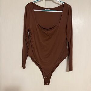 ReoRia Chocolate Long Sleeve Bodysuit